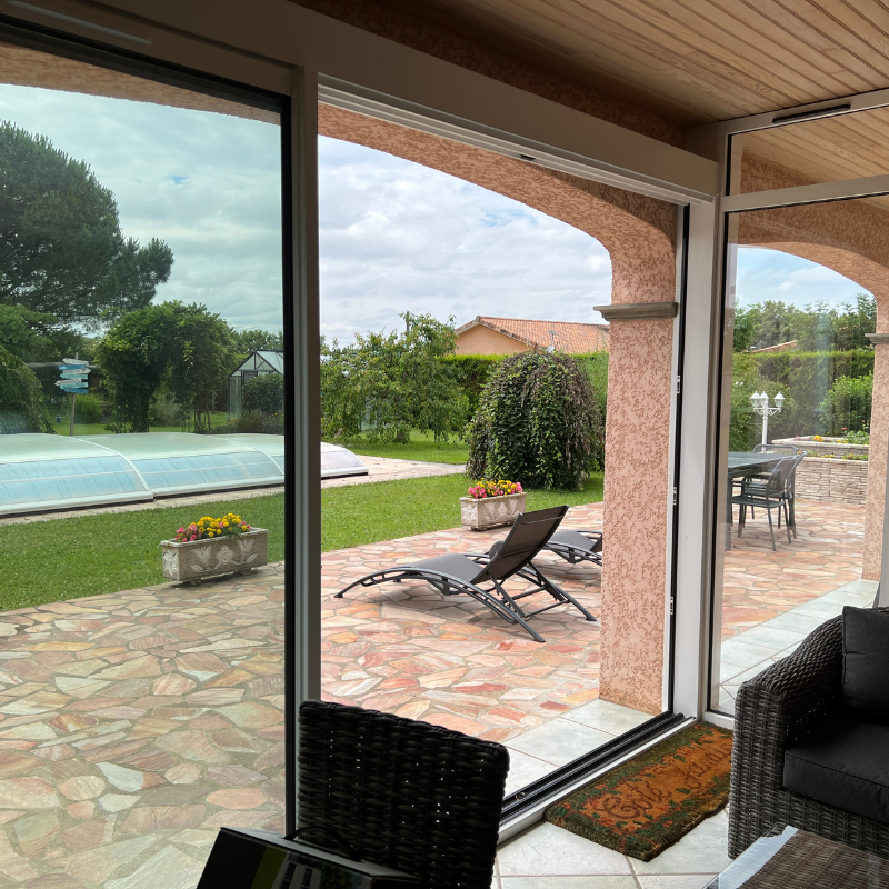 fermeture de terrasse baie vitrées coulissantes